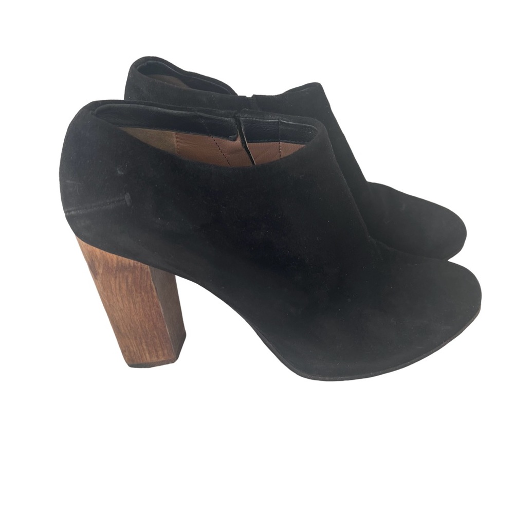 Costume National CNC Italian Black Suede Ankle Boots with Block Heel siโฆ